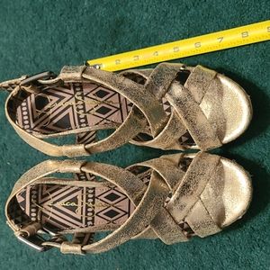 Jessica Simpson 8 Gold Cork Wedge